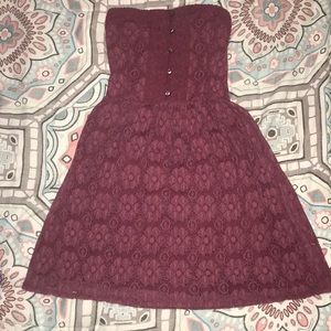 cute strapless lace dress